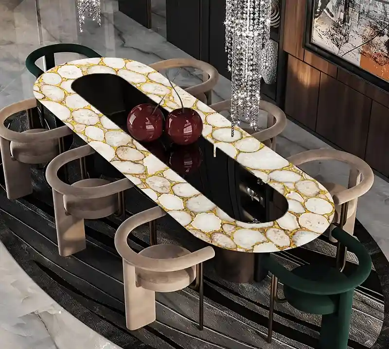 Crystal Agate With Gold