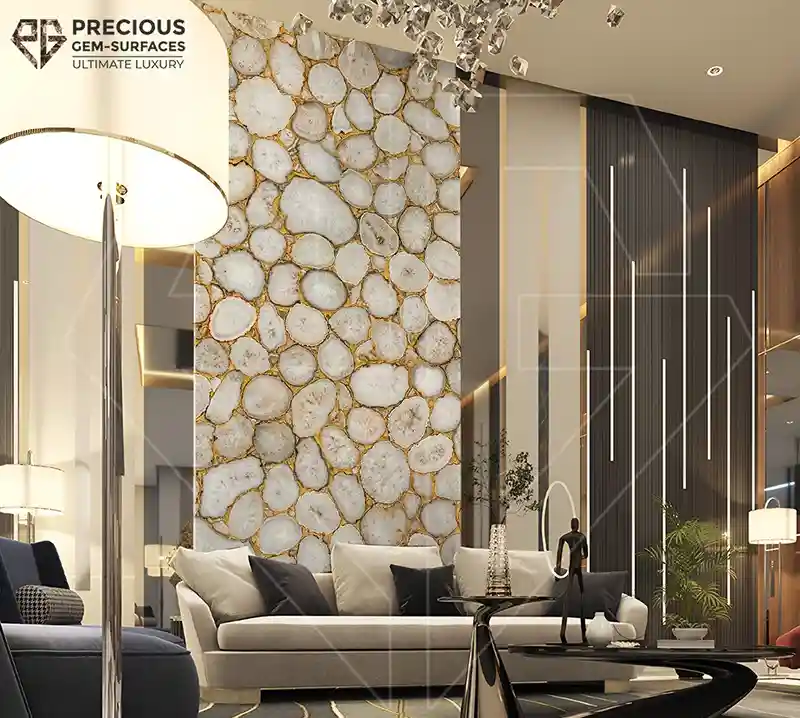 Crystal Agate With Gold