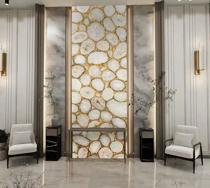 Crystal Agate With GOld Glitter