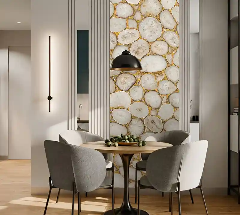 Crystal Agate With GOld Glitter