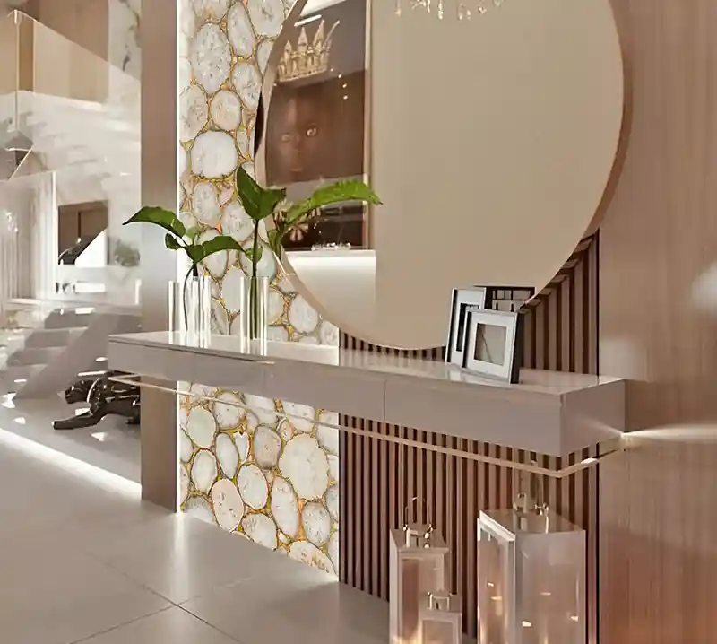 Crystal Agate With GOld Glitter