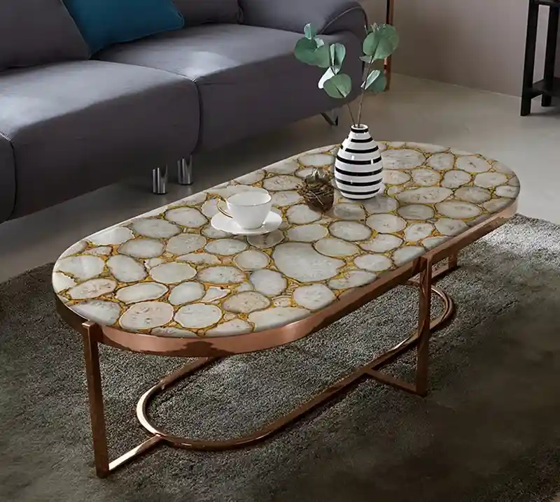 Crystal Agate With GOld Glitter