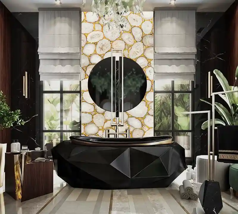 Crystal Agate With GOld Glitter