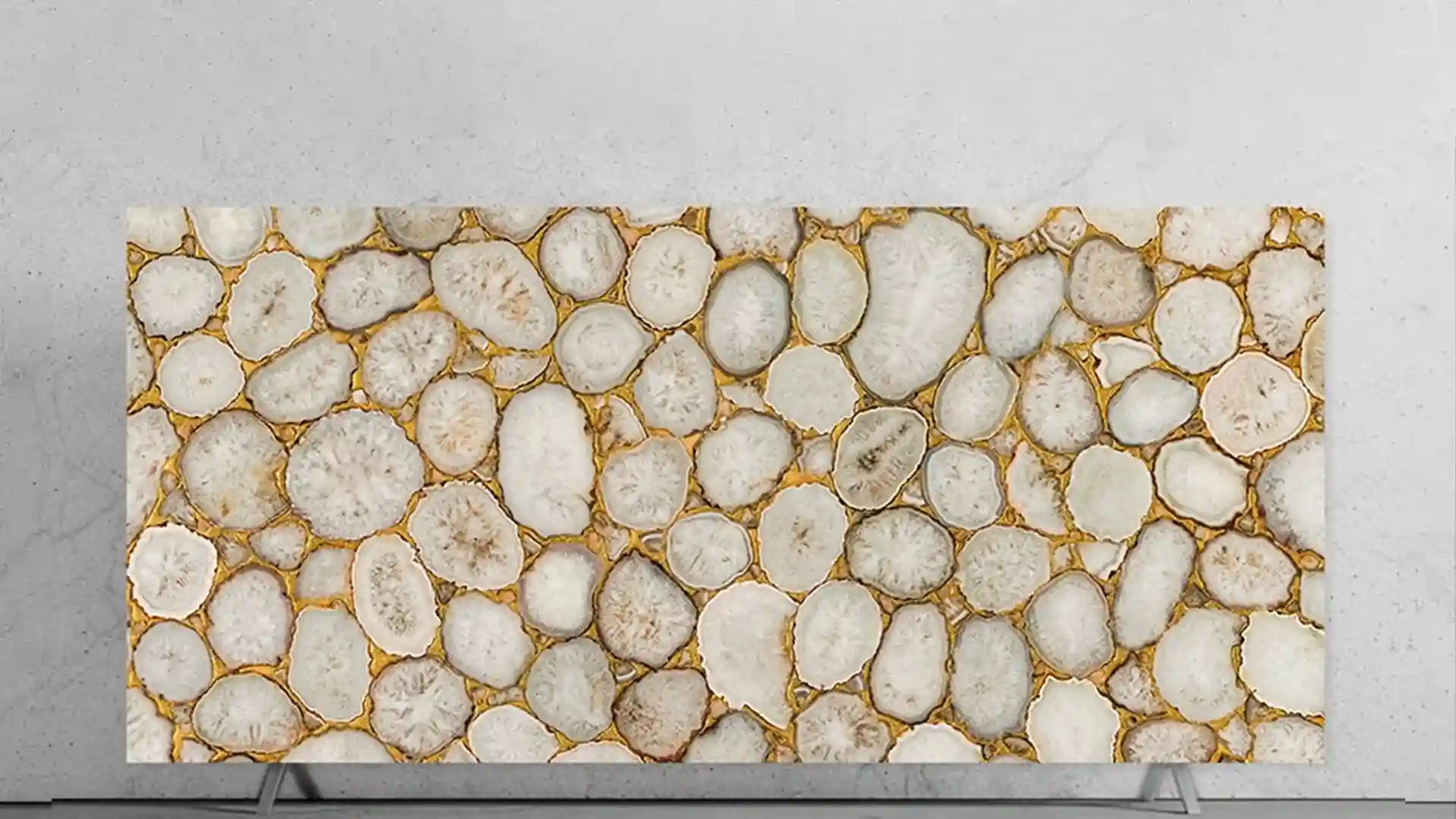 Crystal Agate With GOld Glitter