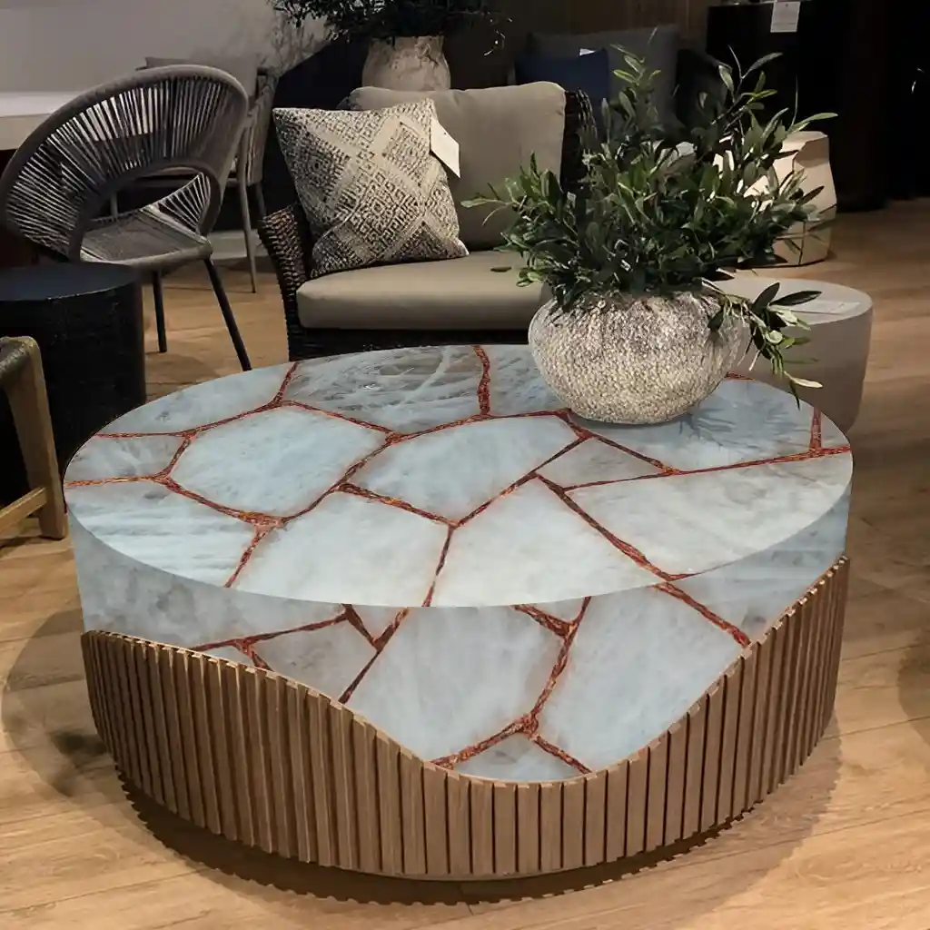 Crystal Quartz With Rose Gold