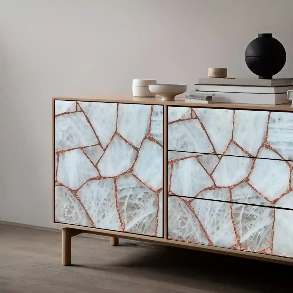 Crystal Quartz With Rose Gold