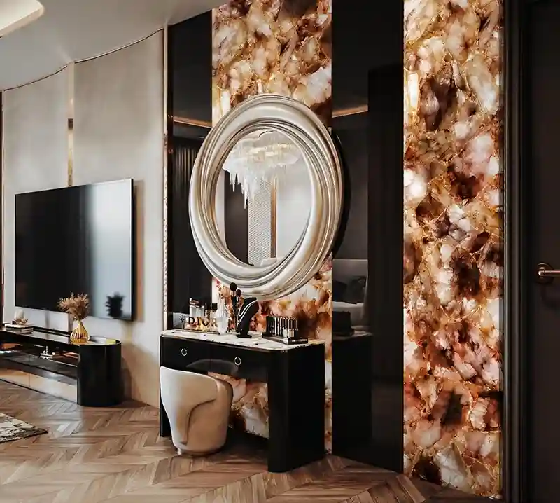 Golden Hemotied Quartz Slab