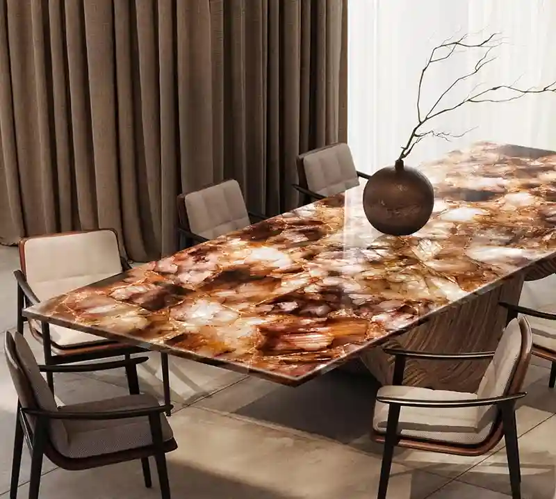 Golden Hemotied Quartz Slab