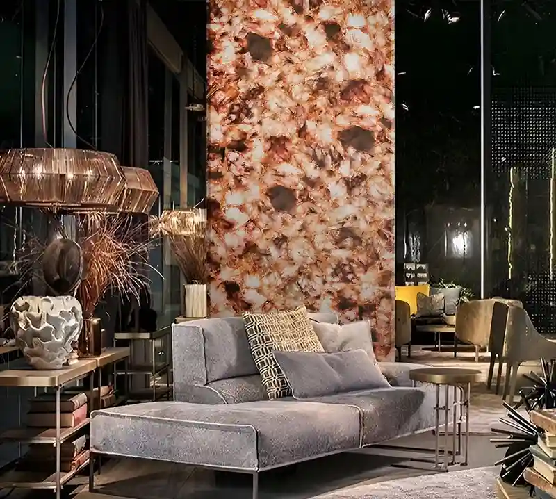 Golden Hemotied Quartz Slab