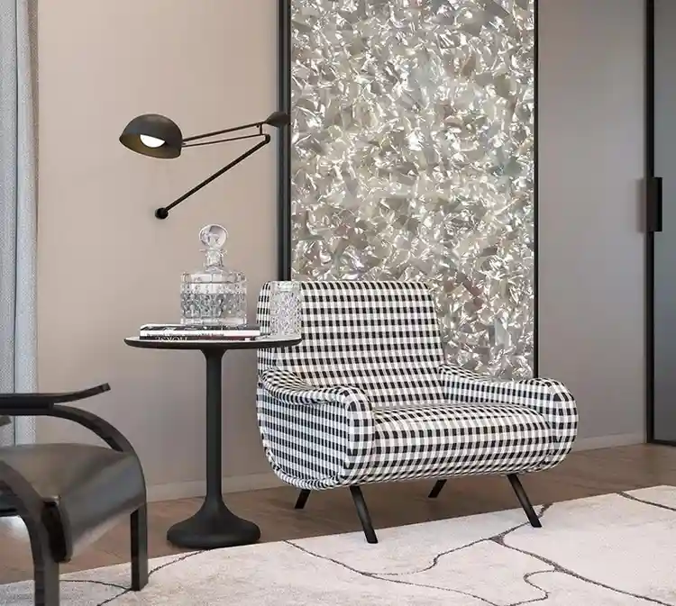 White Mother of Pearl Backlit Feature Wall