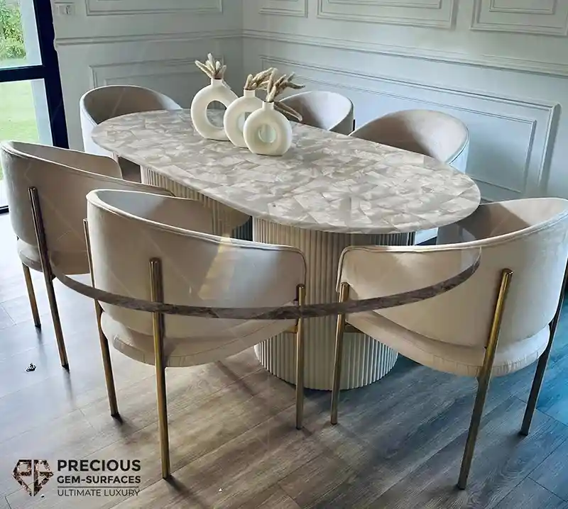 White Mother of Pearl Bathroom Vanity Wall Cladding